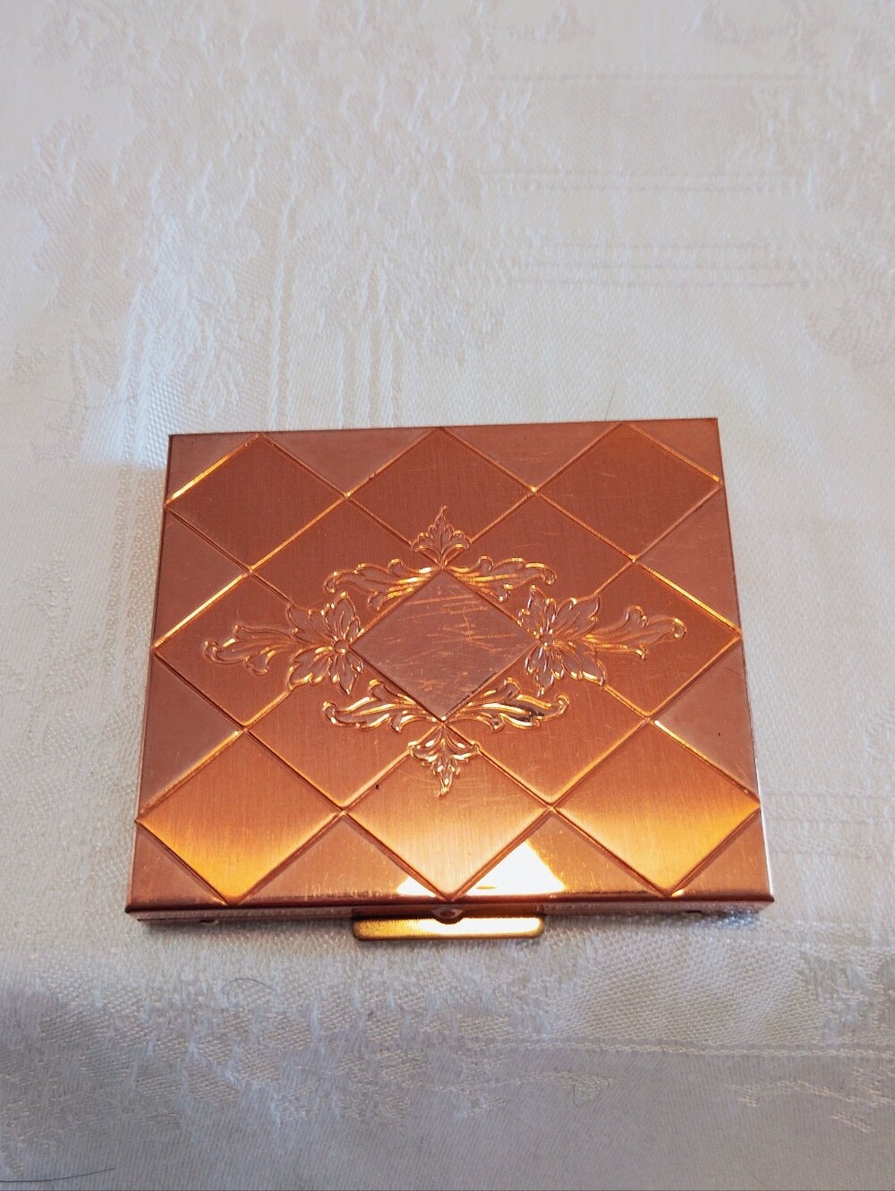 Vintage Copper Accordion Foldout Photo Wallet Snap Lock Button Closure MCM